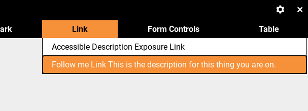 ChromeVox links list.